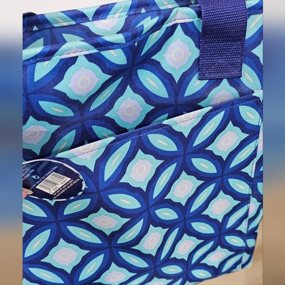 NEW Insulated Cooler Tote Bag Multicolor Striped Summer Beach Picnic Tra… - Picture 2 of 4